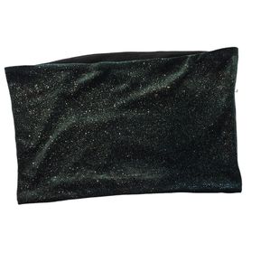 Topshop Green Velvet Strapless Top Sparkle Size 8